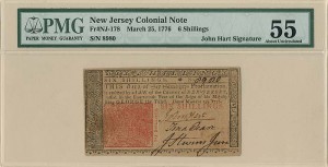 New Jersey Colonial Note - FR NJ-178 - Signed by John Hart